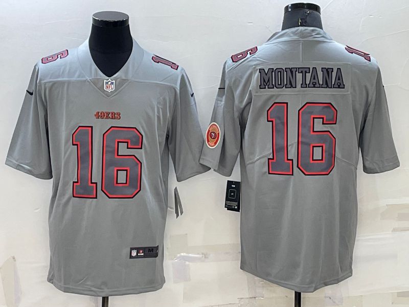 Men San Francisco 49ers #16 Montana Grey 2022 Nike Limited Vapor Untouchable NFL Jersey